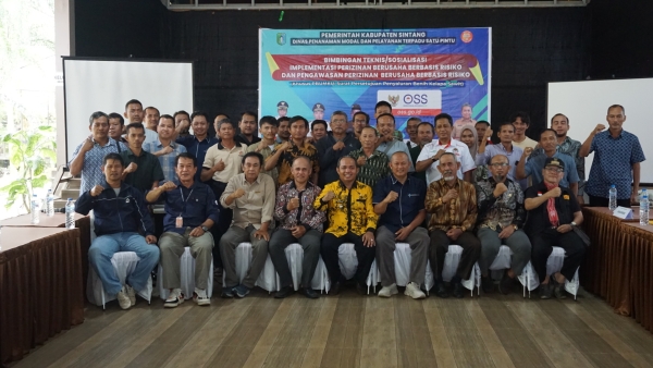 Pemerintah Kabupaten Sintang Menyelenggarakan Bimbingan Teknis/Sosialisasi Implementasi Perizinan Berusaha Berbasis Risiko dan Pengawasan Perizinan Berusaha Berbasis Risiko
