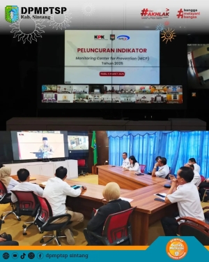 Sekretaris DPMPTSP Kabupaten Sintang Ikuti Peluncuran Indikator IPKD MCP 2025 oleh KPK